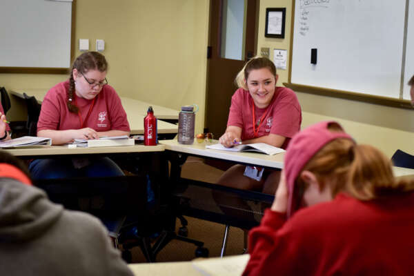 Students in a classroom discussion circle