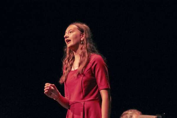 Solo singer on stage