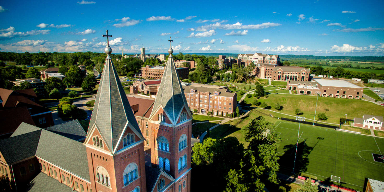 Aerial photo of the Benedictine College campus