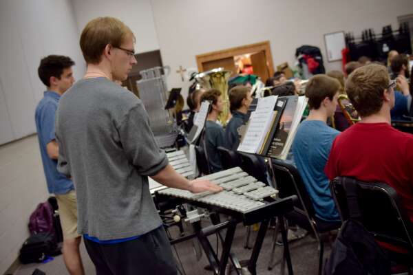 Band students in practice