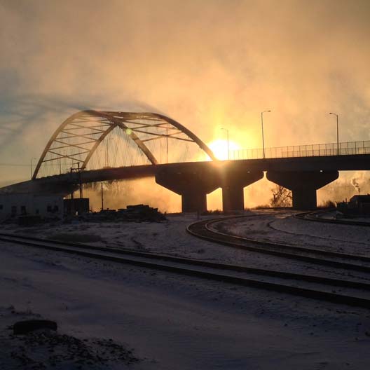 The Amelia Earhart Memorial Bridge in Atchison, KS