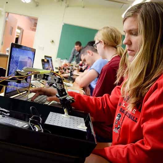 A Student in Robotics Class