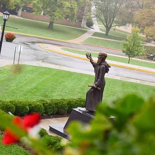 The statue of St. Benedict