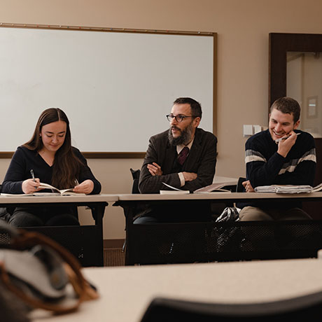 Students and a professor in class