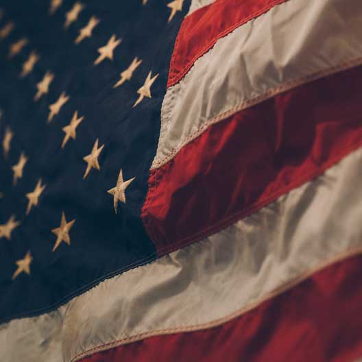 A close-up of the Flag of the United States of America