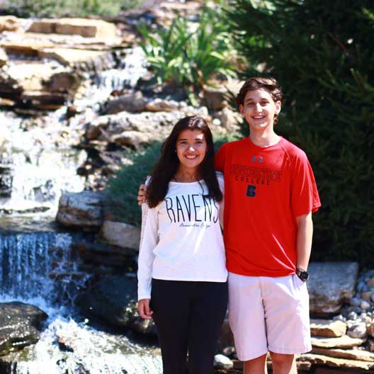 Students posing by the Grotto Brook