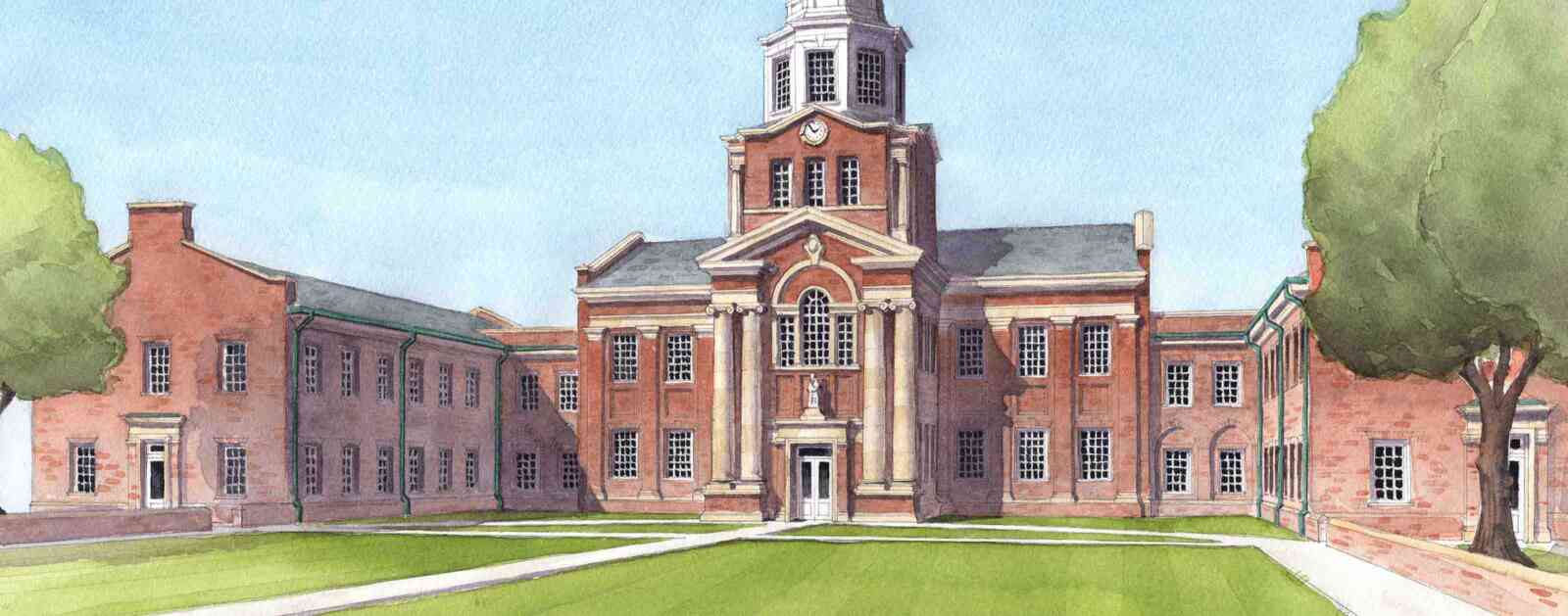 Rendering of new Benedictine College library view from outdoors