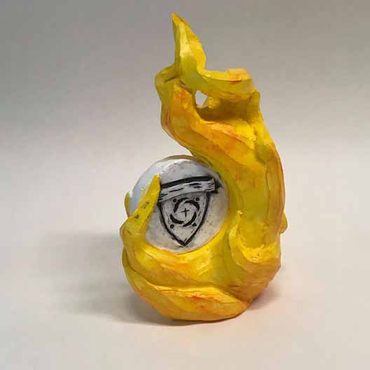 A flame-like sculpture