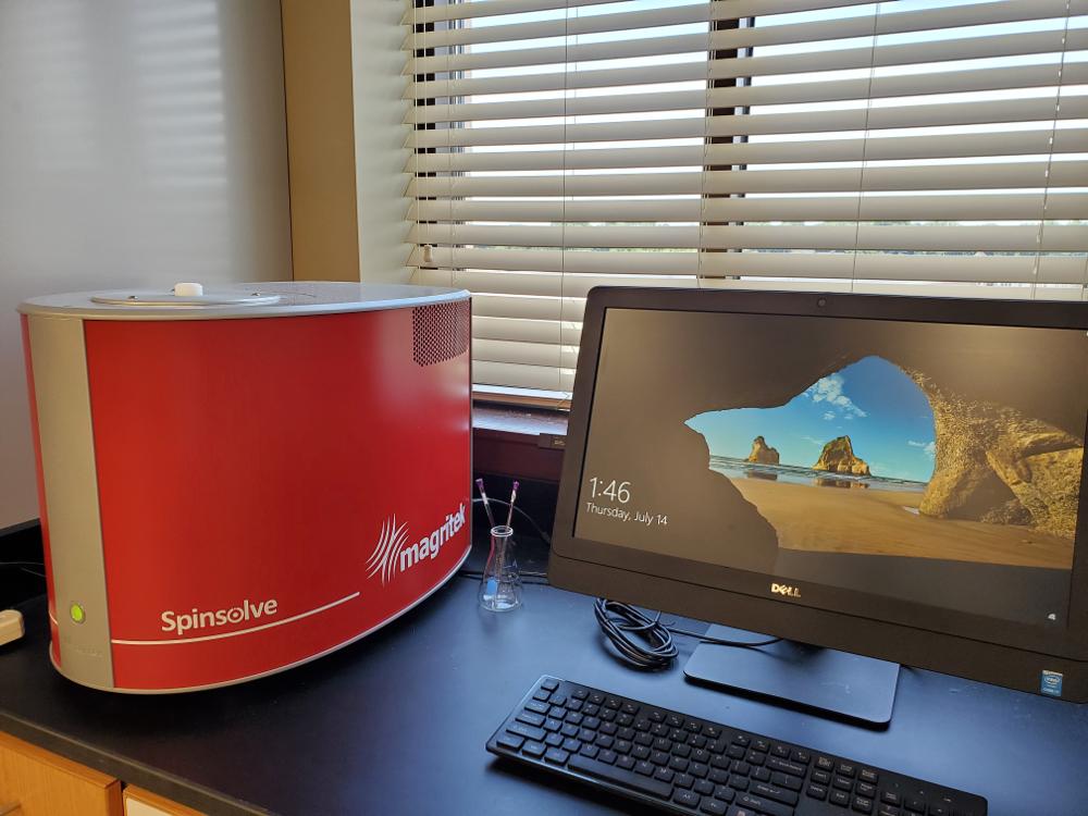 chemistry instrument: Nuclear Magnetic Resonance Spectrometer (NMR)  Magritek Spinsolve 43 MHz