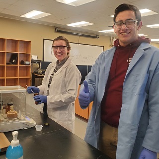 Students doing an experiment 
