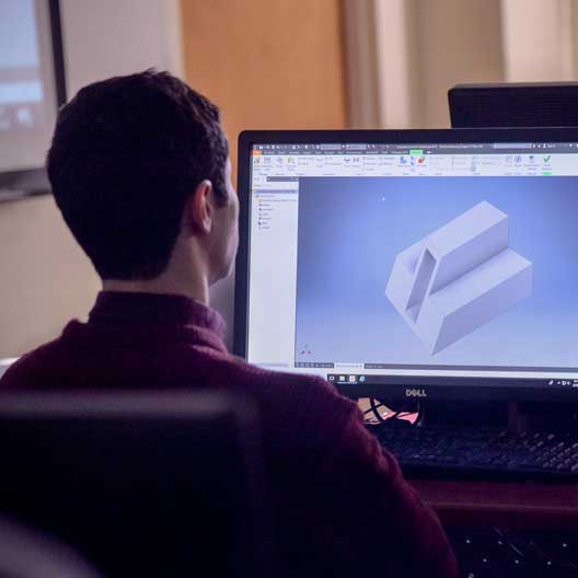 A student in Engineering class
