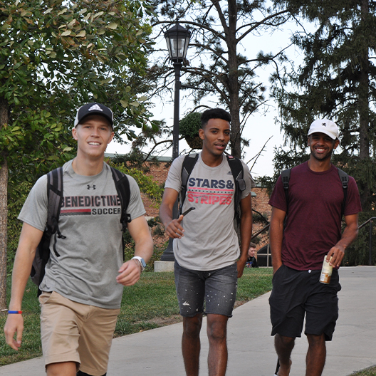 Students walking on campus