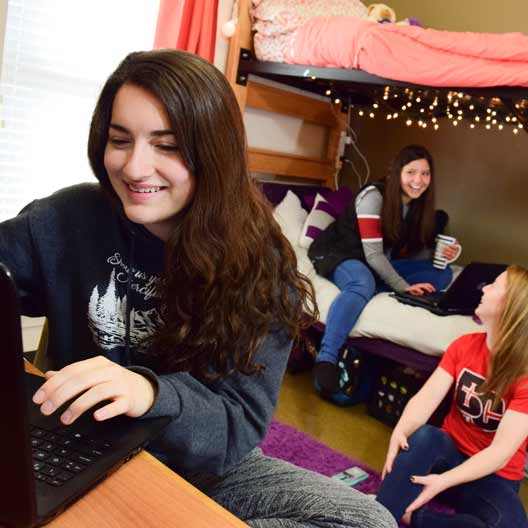Students in their dorm room